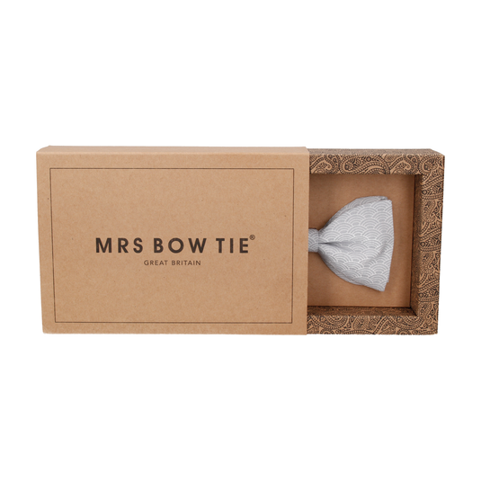 Grey Art Deco Fans Cotton Bow Tie - Bow Tie with Free UK Delivery - Mrs Bow Tie
