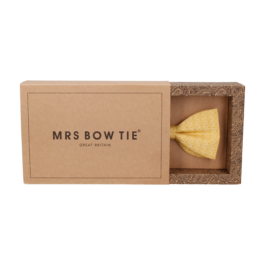 Yellow Art Deco Fans Cotton Bow Tie - Bow Tie with Free UK Delivery - Mrs Bow Tie