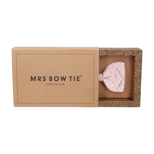 Pink Rose Lotus Fans Bow Tie - Bow Tie with Free UK Delivery - Mrs Bow Tie