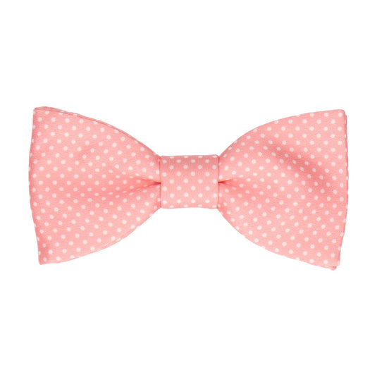 Soft Coral Pin Dots Bow Tie - Bow Tie with Free UK Delivery - Mrs Bow Tie