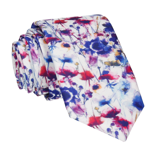Floral Watercolour Painted Flowers Tie - Tie with Free UK Delivery - Mrs Bow Tie