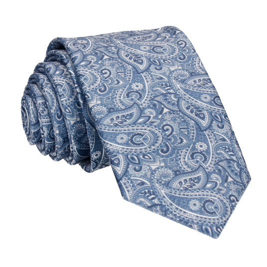 Blue Paisley Tie - Tie with Free UK Delivery - Mrs Bow Tie