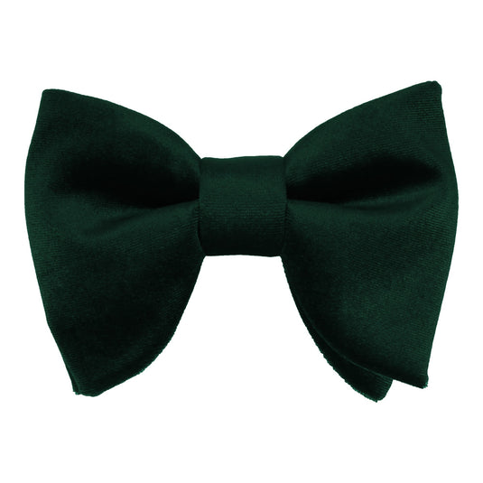 Forest Green Velvet Large Evening Bow Tie - Bow Tie with Free UK Delivery - Mrs Bow Tie