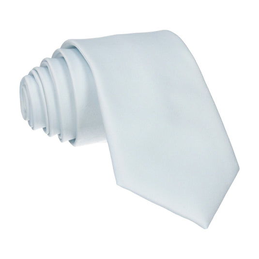 Satin Plain Solid Ice Blue Tie - Tie with Free UK Delivery - Mrs Bow Tie