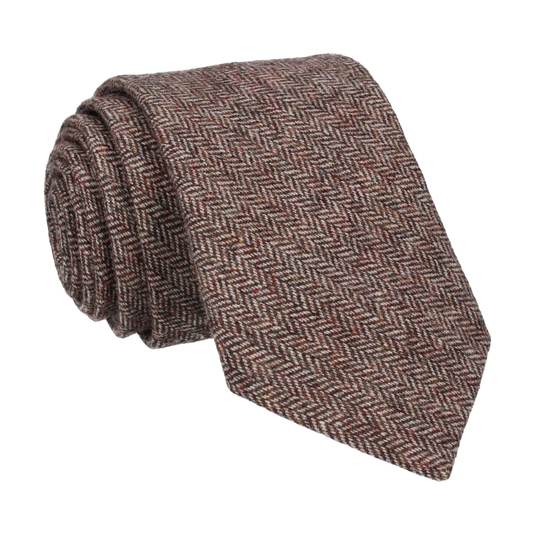 Faux Tweed Brown Tie - Tie with Free UK Delivery - Mrs Bow Tie
