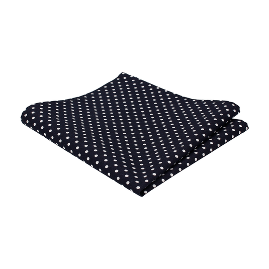 Navy Blue Polka Dots Pocket Square - Pocket Square with Free UK Delivery - Mrs Bow Tie