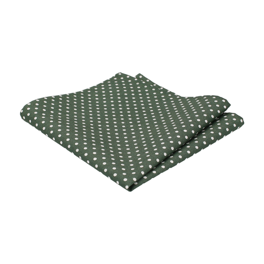 Fennel Green Polka Dots Pocket Square - Pocket Square with Free UK Delivery - Mrs Bow Tie