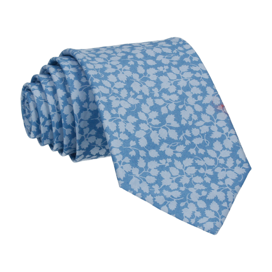Blue Floral Glenjade Liberty Cotton Tie - Tie with Free UK Delivery - Mrs Bow Tie