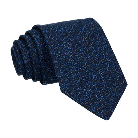 Navy Blue Tiny Petal Cotton Tie - Tie with Free UK Delivery - Mrs Bow Tie