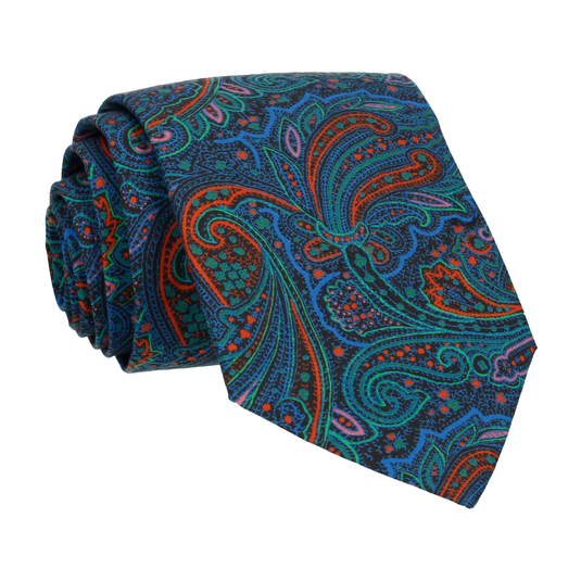Multicolour Paisley Leibnitz Liberty Cotton Tie - Tie with Free UK Delivery - Mrs Bow Tie