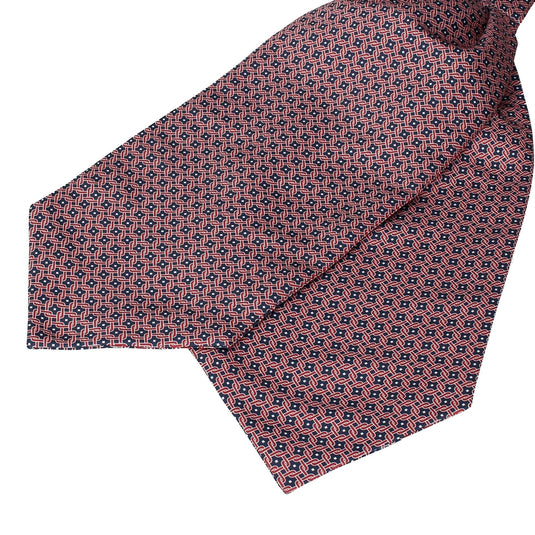 Red Links Prince Philip Ascot Cravat - Cravat with Free UK Delivery - Mrs Bow Tie