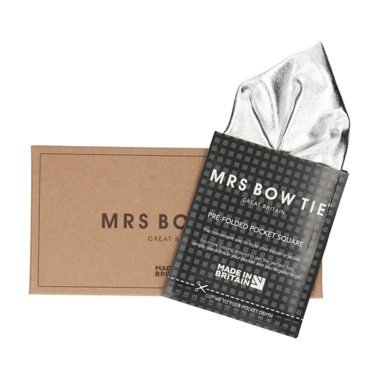 Metallic Silver Pocket Square - Pocket Square with Free UK Delivery - Mrs Bow Tie