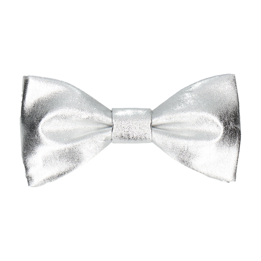 Metallic Silver Bow Tie - Bow Tie with Free UK Delivery - Mrs Bow Tie