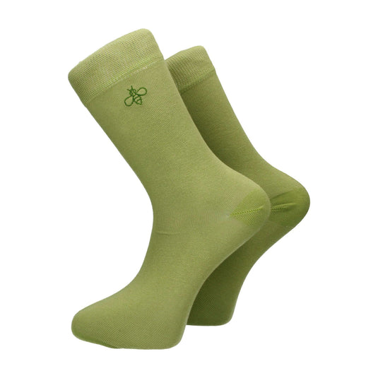 Apple Green Cotton Socks - Socks with Free UK Delivery - Mrs Bow Tie