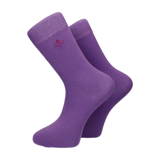 Violet Cotton Socks - Socks with Free UK Delivery - Mrs Bow Tie