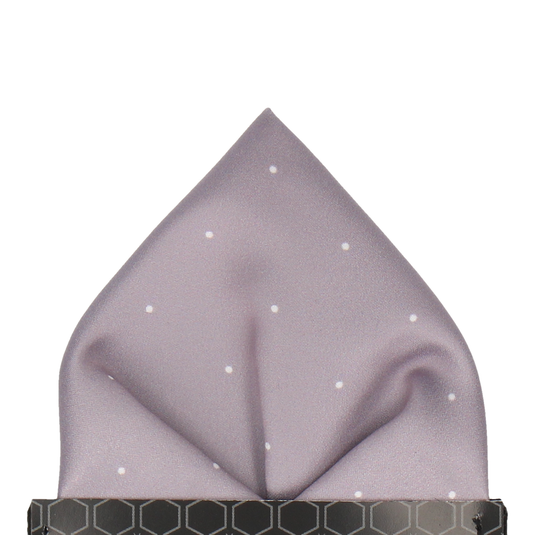 Silver Lavender Dusk Mini Pin Dots Pocket Square - Pocket Square with Free UK Delivery - Mrs Bow Tie