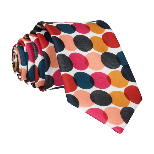 Pink & Teal Contemporary Dots Tie - Tie with Free UK Delivery - Mrs Bow Tie