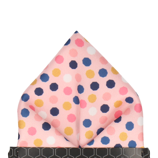 Pink Contemporary Dots Pocket Square - Pocket Square with Free UK Delivery - Mrs Bow Tie