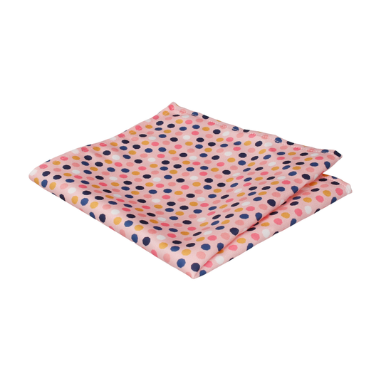 Pink Contemporary Dots Pocket Square - Pocket Square with Free UK Delivery - Mrs Bow Tie