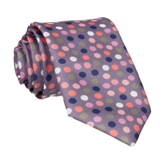 Mauve Purple Contemporary Dots Tie - Tie with Free UK Delivery - Mrs Bow Tie