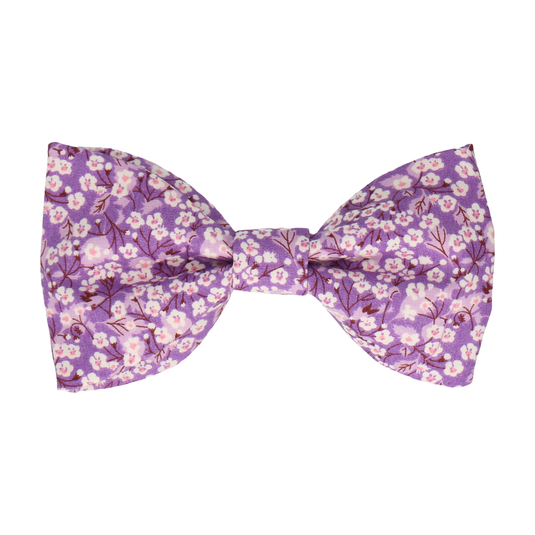 Floral Purple Flower Cotton Bow Tie - Bow Tie with Free UK Delivery - Mrs Bow Tie