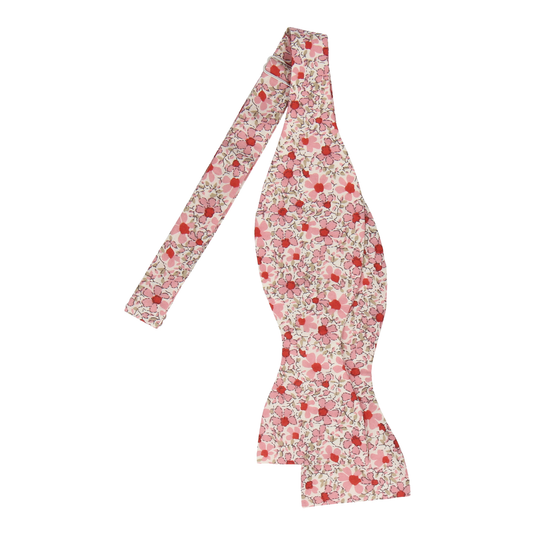 Floral Pink Cotton Bow Tie - Bow Tie with Free UK Delivery - Mrs Bow Tie