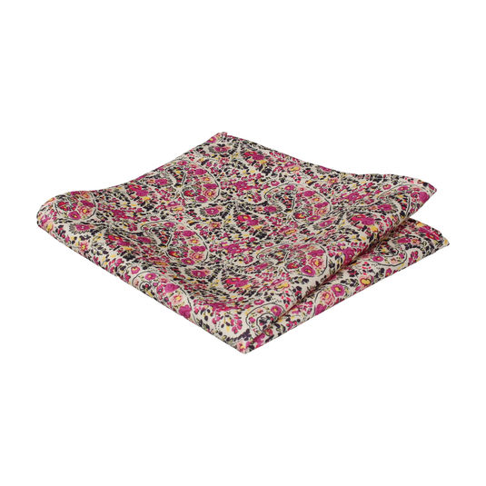 Pink Ditsy Floral Paisley Pocket Square - Pocket Square with Free UK Delivery - Mrs Bow Tie