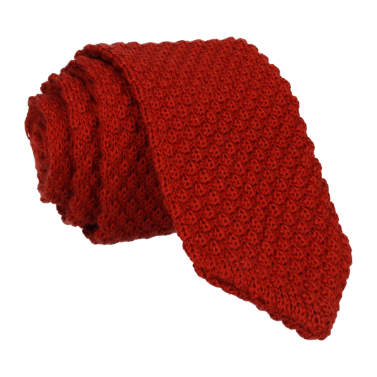 Rust Point Knitted Tie - Tie with Free UK Delivery - Mrs Bow Tie