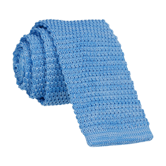 Sky Blue Knitted Tie - Tie with Free UK Delivery - Mrs Bow Tie