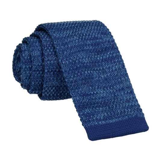 Blue Marl Knitted Tie - Tie with Free UK Delivery - Mrs Bow Tie