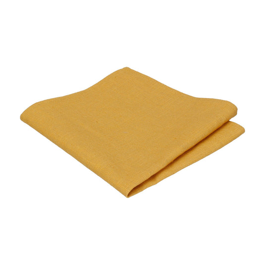 Linen Yellow Pocket Square - Pocket Square with Free UK Delivery - Mrs Bow Tie