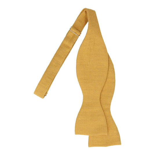 Linen Yellow Bow Tie - Bow Tie with Free UK Delivery - Mrs Bow Tie