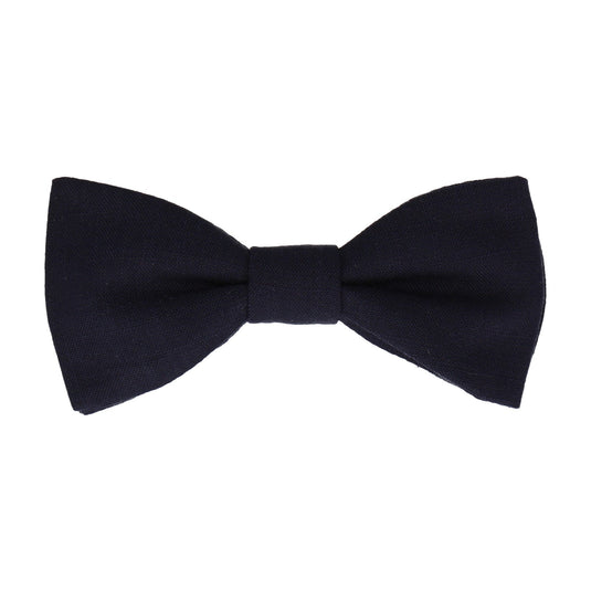 Soft Linen Navy Blue Bow Tie - Bow Tie with Free UK Delivery - Mrs Bow Tie