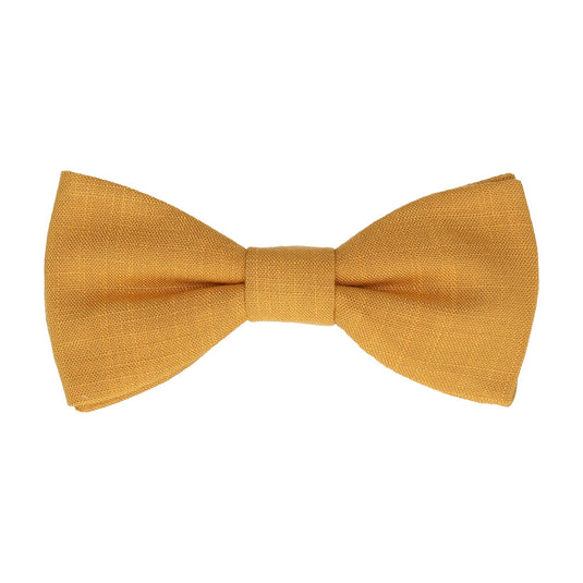 Soft Linen Ochre Yellow Bow Tie - Bow Tie with Free UK Delivery - Mrs Bow Tie