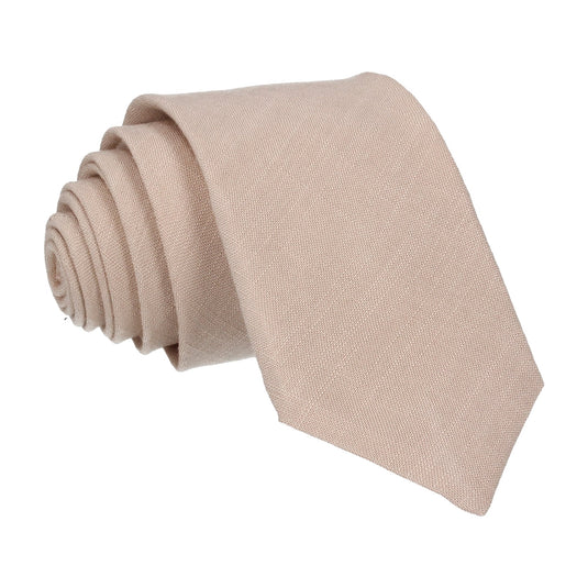 Champagne Soft Linen Tie - Tie with Free UK Delivery - Mrs Bow Tie