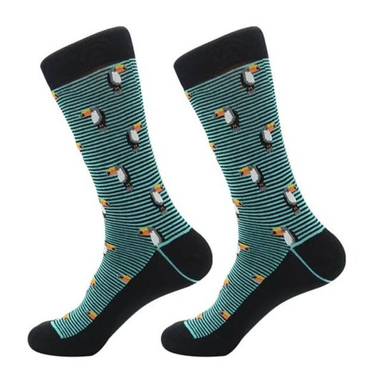 Stripey Turquoise Toucan Socks