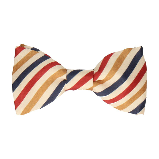 Navy & Red Vintage Stripes Bow Tie - Bow Tie with Free UK Delivery - Mrs Bow Tie