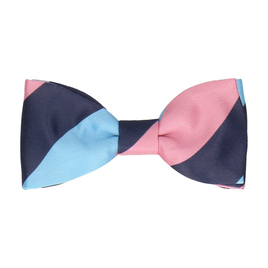 Navy, Blue & Pink Chunky Thick Stripe Bow Tie - Bow Tie with Free UK Delivery - Mrs Bow Tie