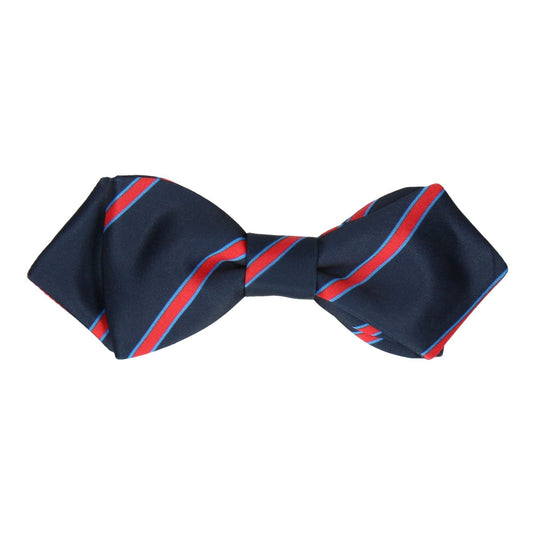 Navy & Red Regimental Stripe Bow Tie - Bow Tie with Free UK Delivery - Mrs Bow Tie