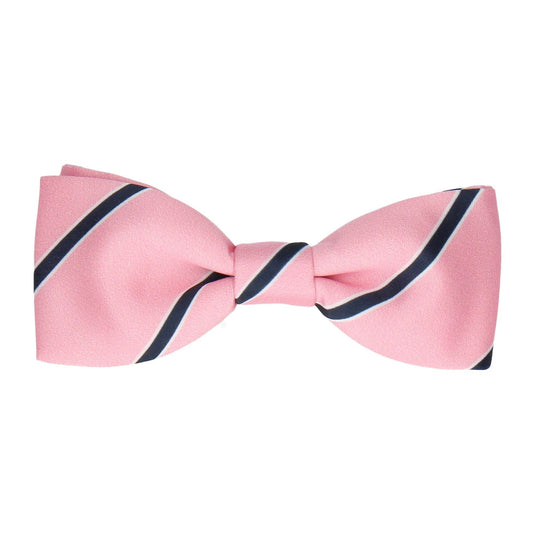 Pink Regimental Stripe Bow Tie - Bow Tie with Free UK Delivery - Mrs Bow Tie