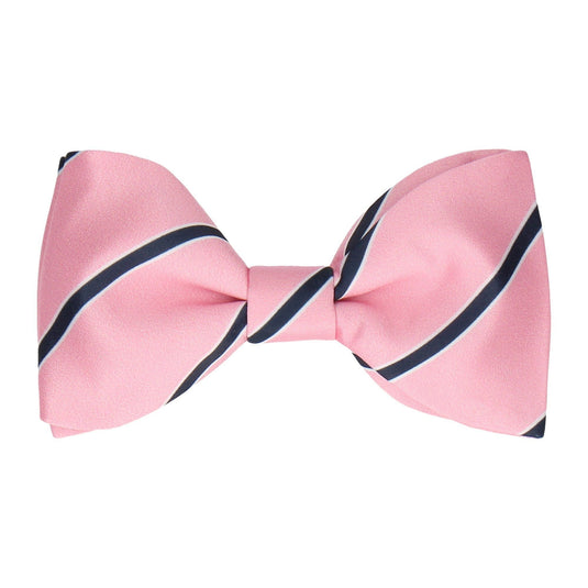Pink Regimental Stripe Bow Tie - Bow Tie with Free UK Delivery - Mrs Bow Tie