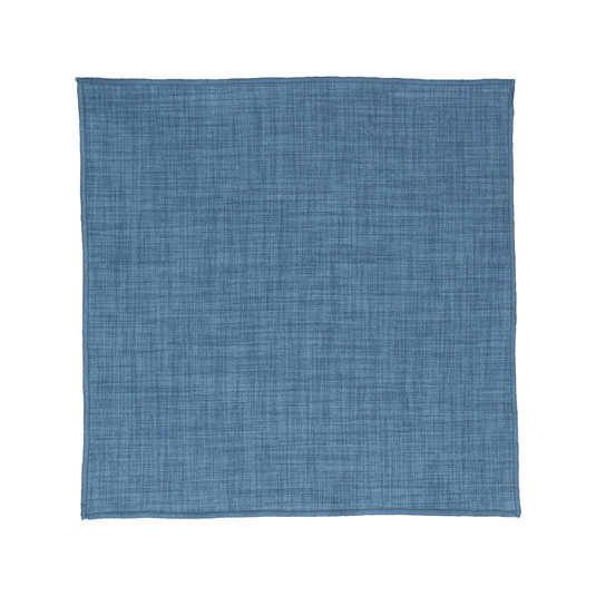 Blue Textured Cotton Linen Pocket Square - Pocket Square with Free UK Delivery - Mrs Bow Tie