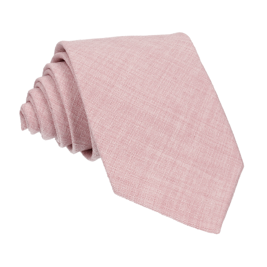 Pale Pink Textured Cotton Linen Tie - Tie with Free UK Delivery - Mrs Bow Tie