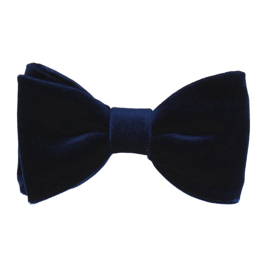 Navy Blue Velvet Bow Tie - Bow Tie with Free UK Delivery - Mrs Bow Tie