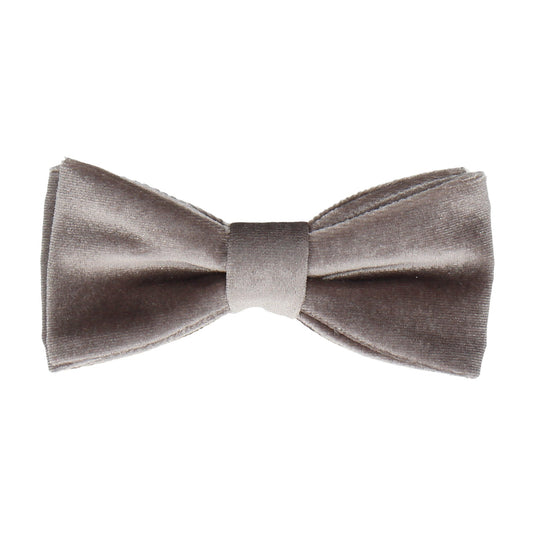 Silver Velvet Bow Tie - Bow Tie with Free UK Delivery - Mrs Bow Tie