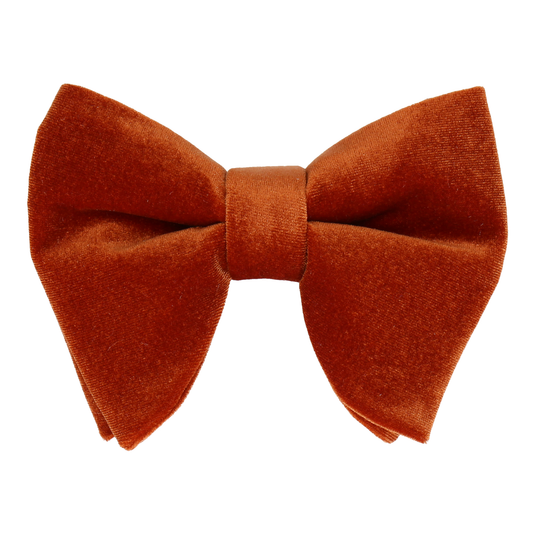 Copper Orange Velvet Large Evening Bow Tie - Bow Tie with Free UK Delivery - Mrs Bow Tie
