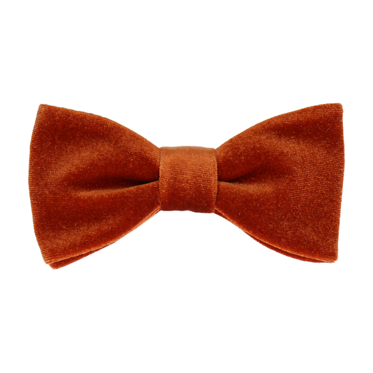 Copper Orange Velvet Bow Tie - Bow Tie with Free UK Delivery - Mrs Bow Tie