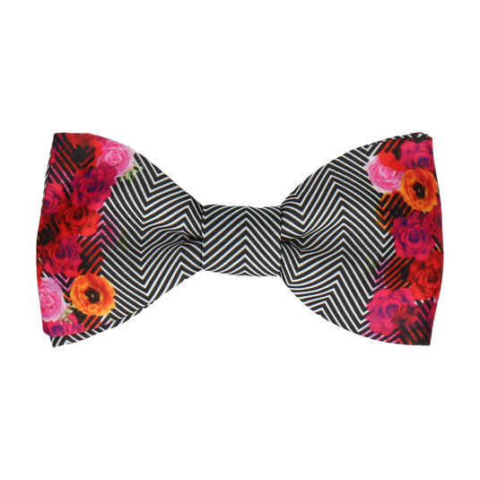 Floral Edge Chevron Bow Tie - Bow Tie with Free UK Delivery - Mrs Bow Tie