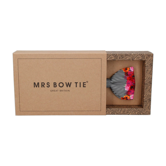Floral Edge Pin Stripe Bow Tie - Bow Tie with Free UK Delivery - Mrs Bow Tie