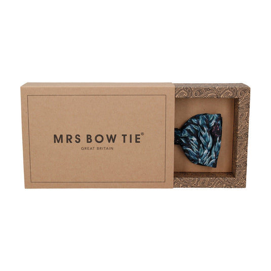 Boho Black Whimsical Wedding Leaf Bow Tie - Bow Tie with Free UK Delivery - Mrs Bow Tie
